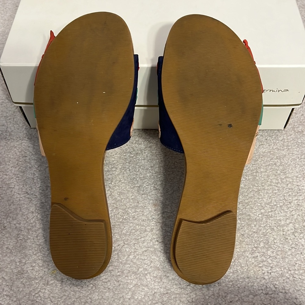 Flat Multi Color Suede Upper Slides - image 5